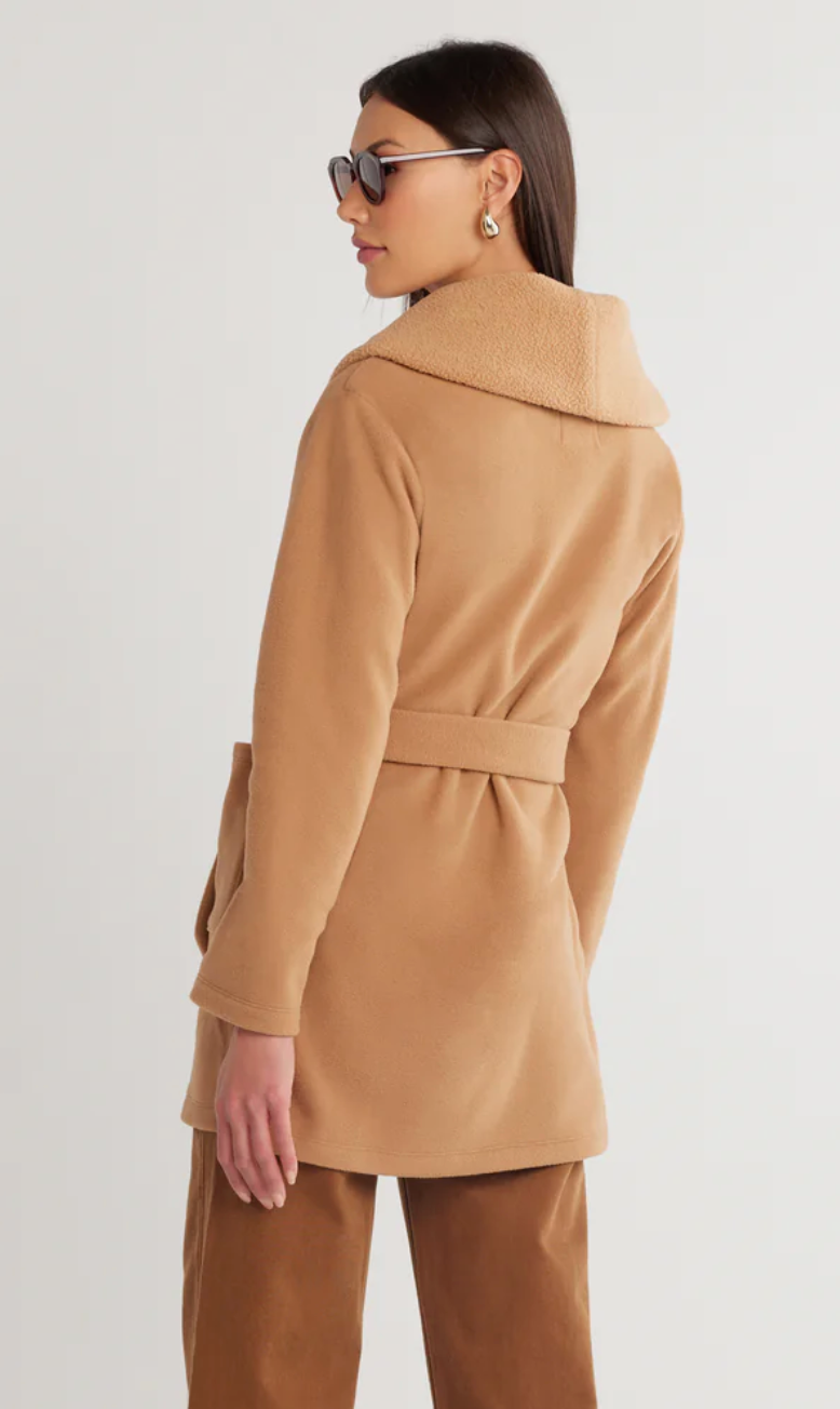 Cassidy Cardigan - Camel Vello Fleece