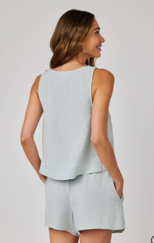 Linen Scoop Neck Tank