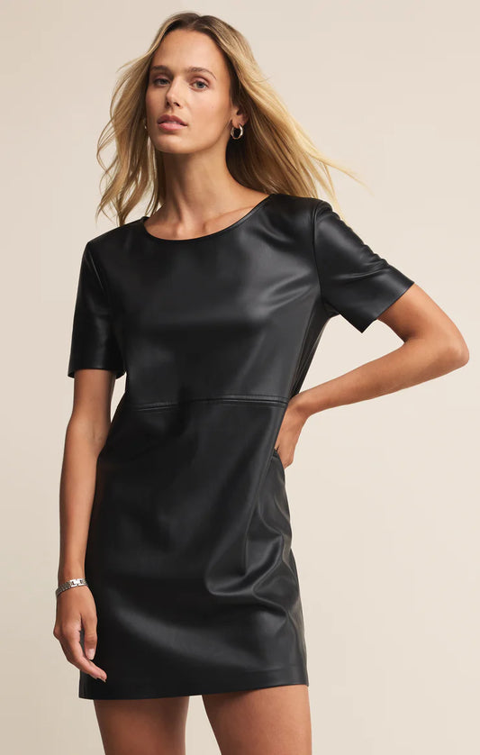 London Faux Leather Mini Dress