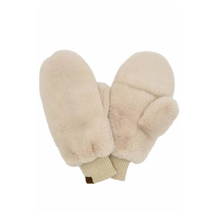 Faux Fur Mittens with Shepherd Lining