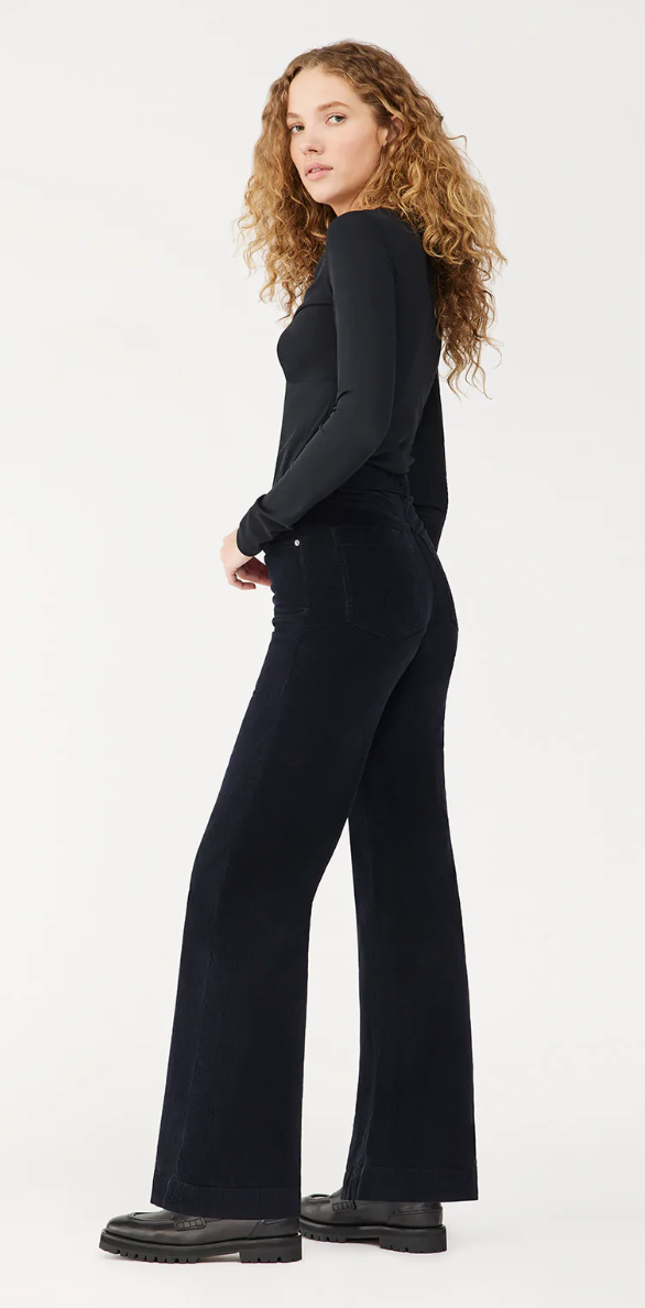 Corduroy Hepburn Wide Leg High Rise Vintage 31" - Midnight Blue