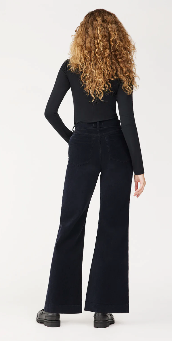 Corduroy Hepburn Wide Leg High Rise Vintage 31" - Midnight Blue