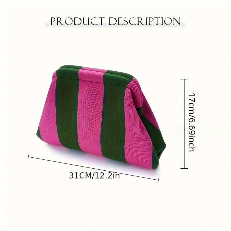 Compact Urban Chic Stripe Clutch Pouch