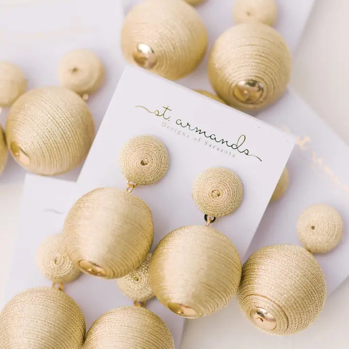 Gold Pom Pom Earrings