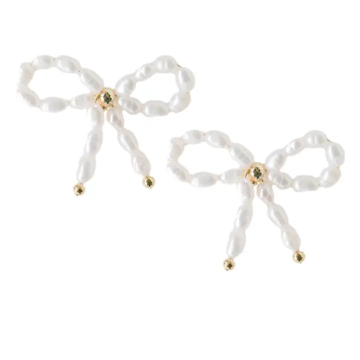 Pearl Bow Earrings