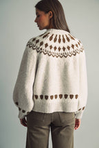 T7557   CLASSIC NORDIC FAIR ISLE ROUND-YOKE SWEATER