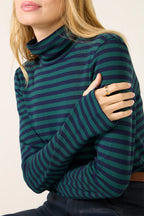 Feather Cloud Layering T Neck- Alpine Navy