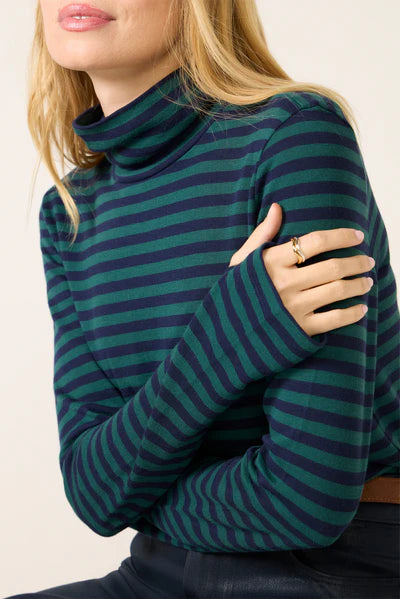 Feather Cloud Layering T Neck- Alpine Navy