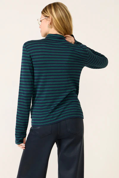 Feather Cloud Layering T Neck- Alpine Navy