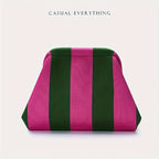 Compact Urban Chic Stripe Clutch Pouch