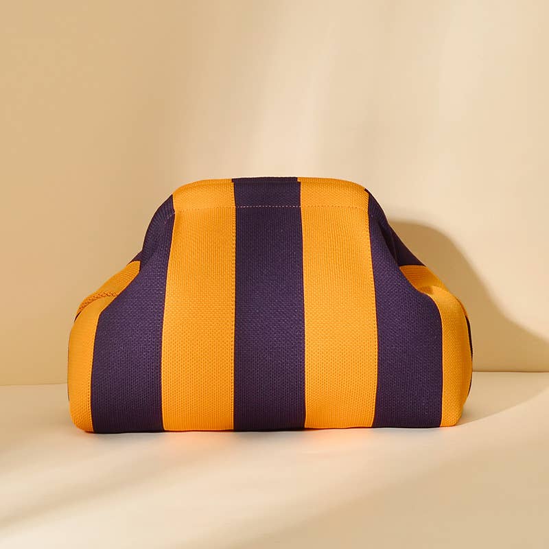 Compact Urban Chic Stripe Clutch Pouch