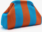 Compact Urban Chic Stripe Clutch Pouch