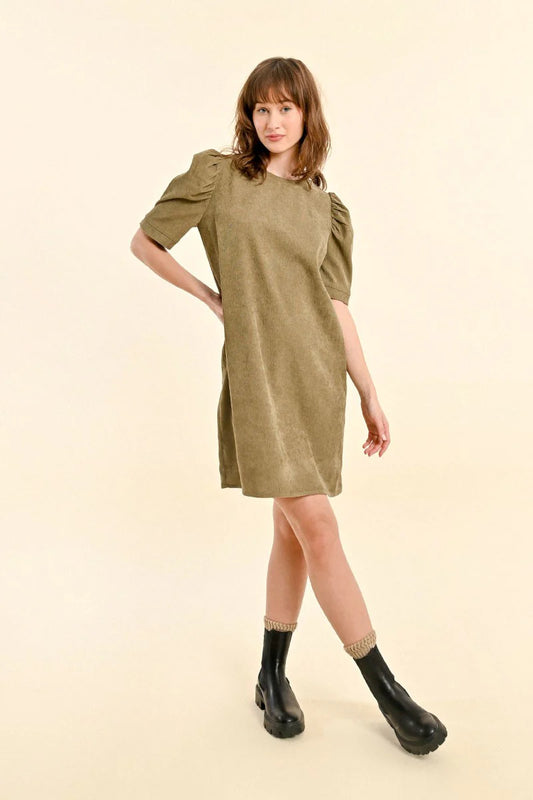 Khaki Corduroy Dress