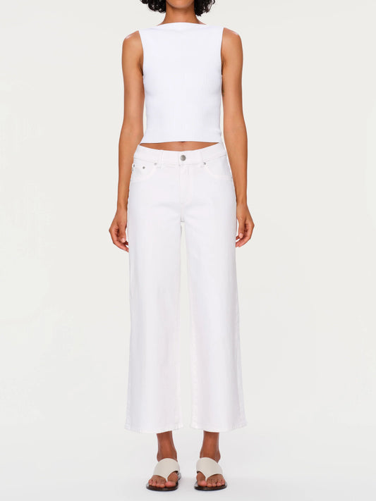 Hepburn Wide Leg Ankle in White