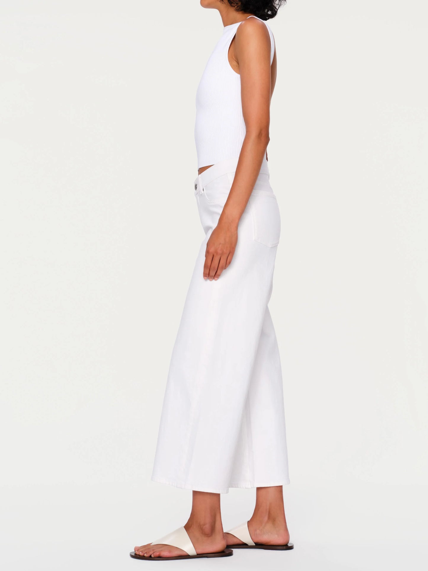 Hepburn Wide Leg Ankle in White