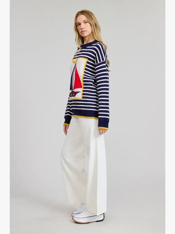 Nautical Stripe Sweater Top