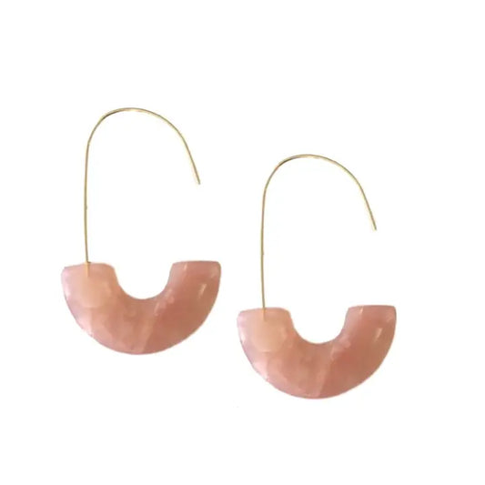 Pink Tortoise Threader Earrings