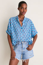 Mandarin Collar Top- Little Marigolds