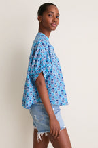 Mandarin Collar Top- Little Marigolds