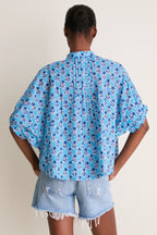 Mandarin Collar Top- Little Marigolds