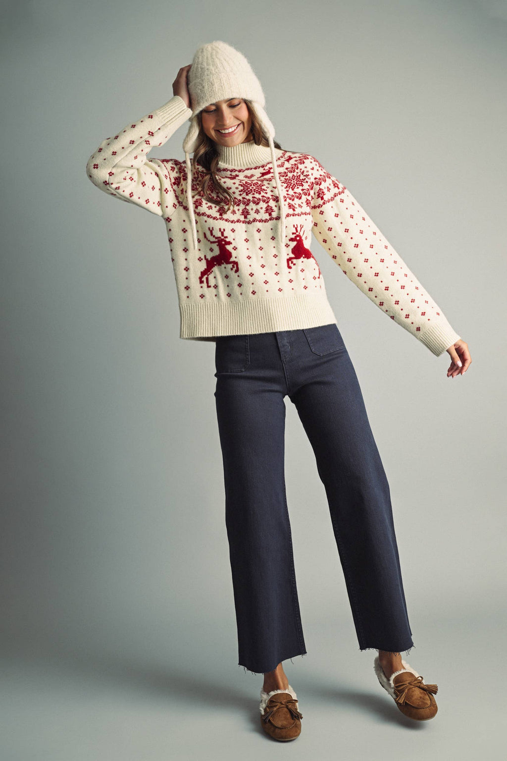 Classic Nordic Reindeer Sweater