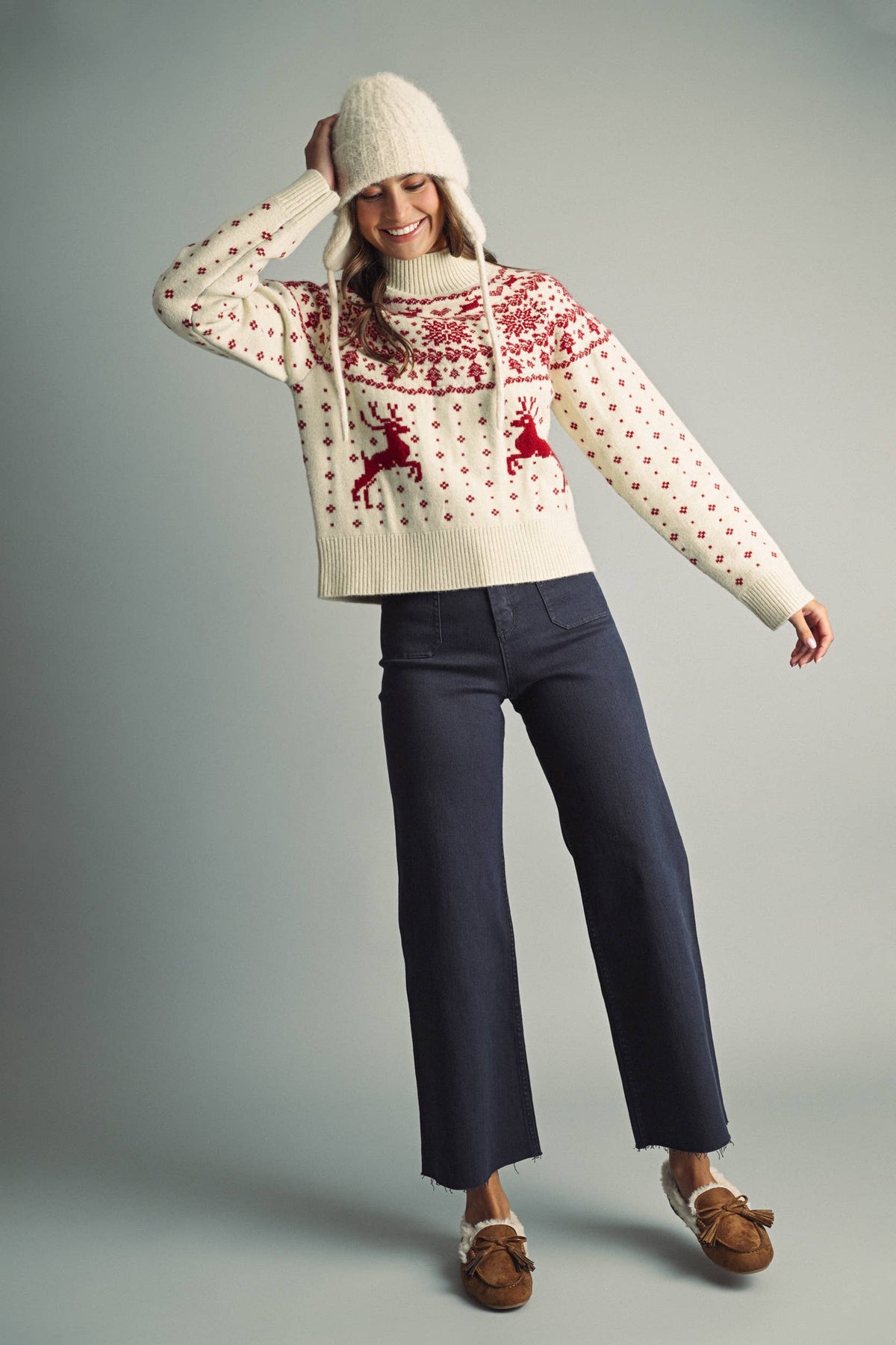Classic Nordic Reindeer Sweater