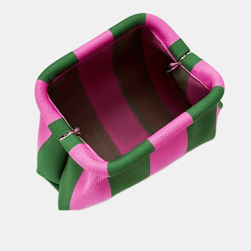 Compact Urban Chic Stripe Clutch Pouch