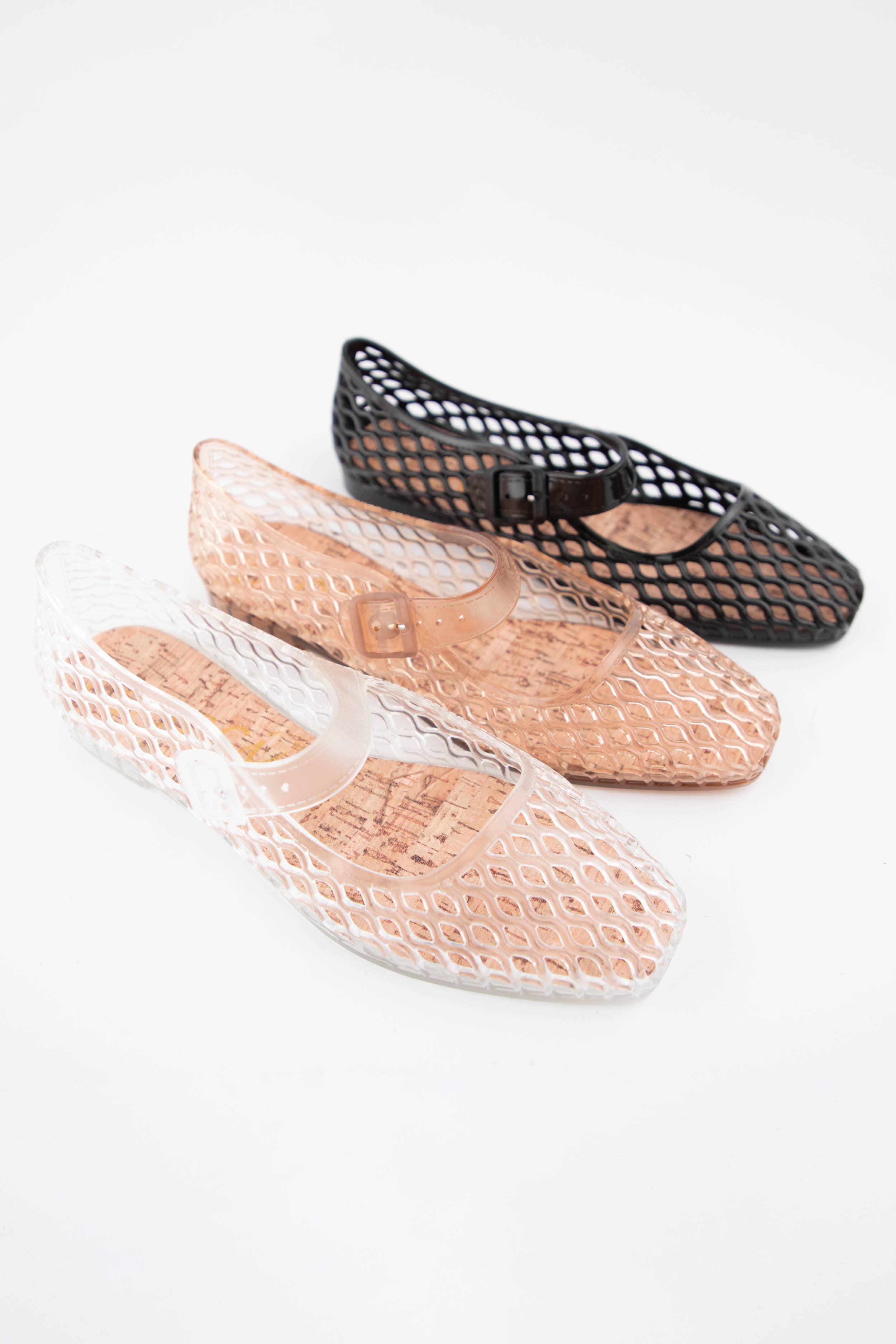 Woven Jelly Mary Jane Flats