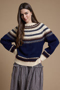 Fairisle Navy Crewneck Sweater