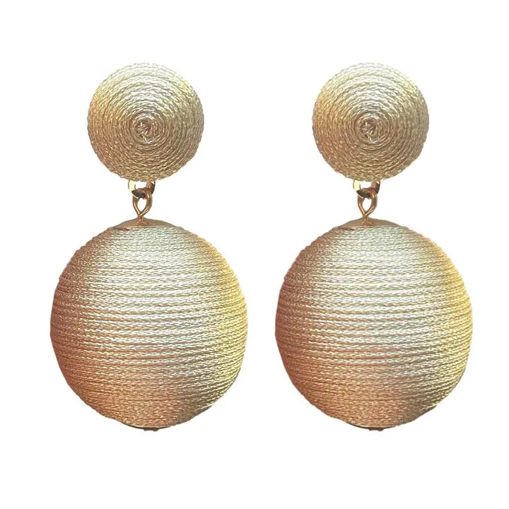 Gold Pom Pom Earrings