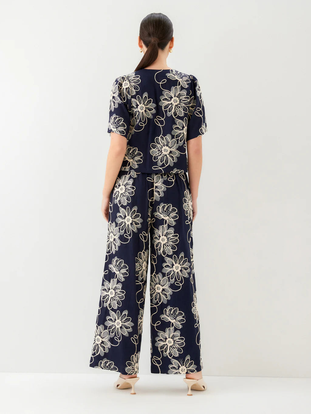 Nadine Embroidered Bow Detail Top