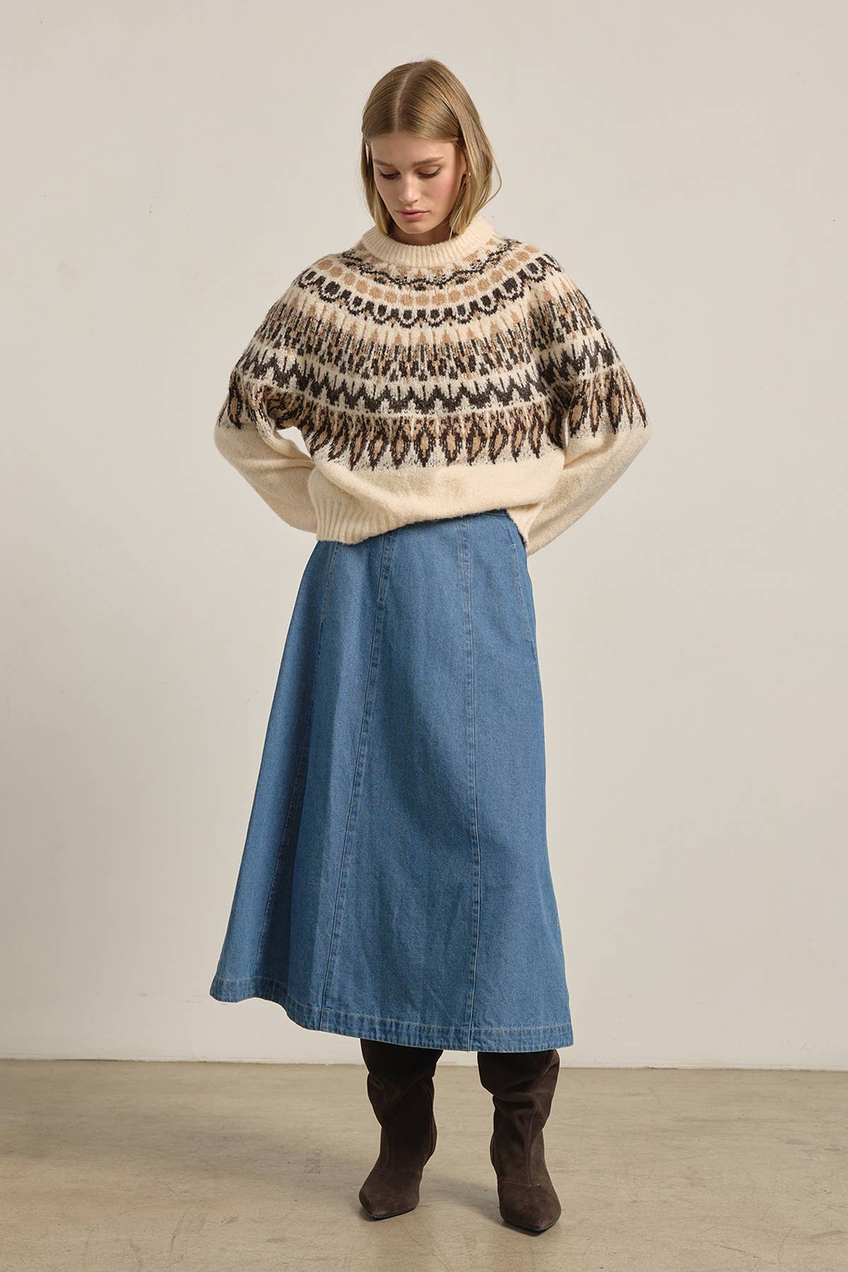 Nordic Pattern Knit Sweater