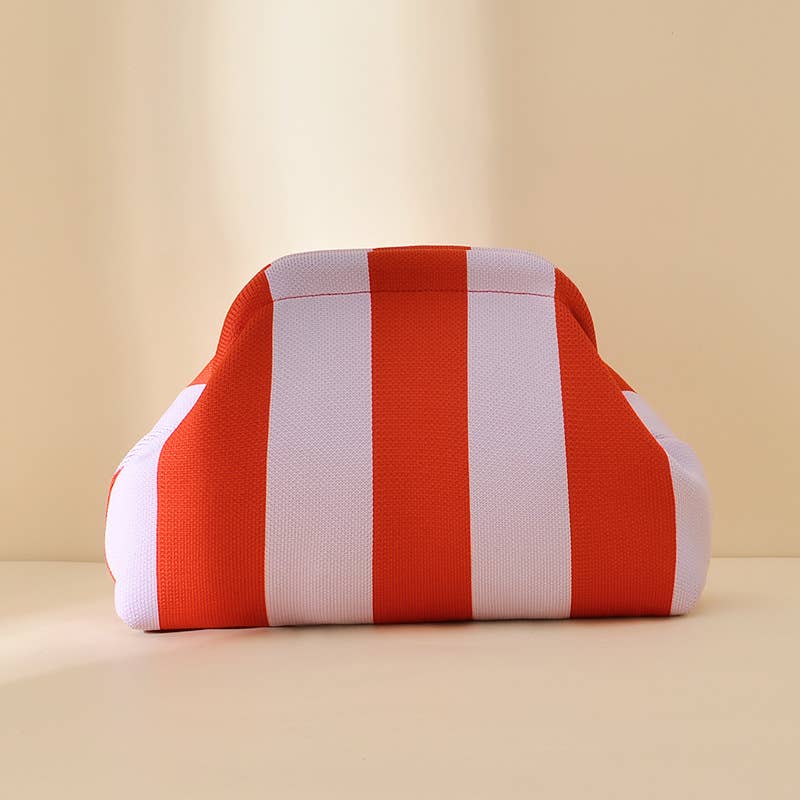 Compact Urban Chic Stripe Clutch Pouch