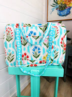 Aqua Garden Party Weekender Bag