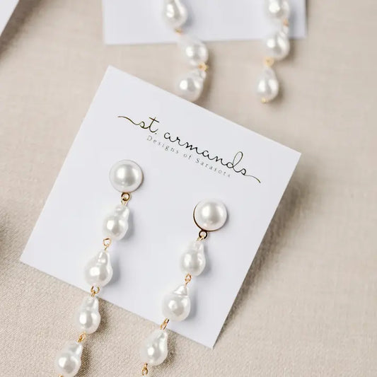 Natural Pearl Drop Earrings