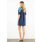 Puff Sleeve Embroidery V-Neck Dress
