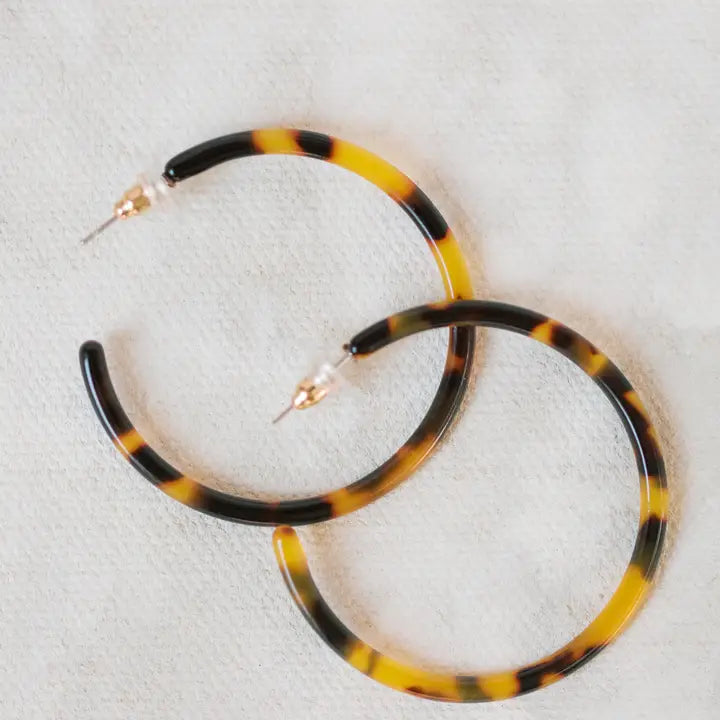 Tortoiseshell Hoop Earrings