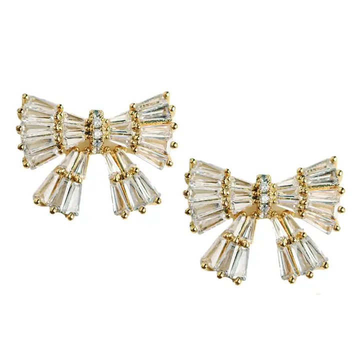 Gold Sparkler Bow Earrings