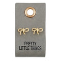 Leather Tag Stud Earrings
