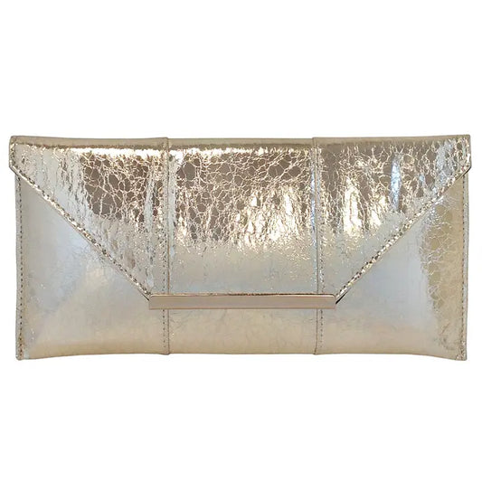 Crushed Gold Metallic Clutch