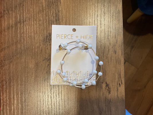 Pierce + Hide Gold White Hoop