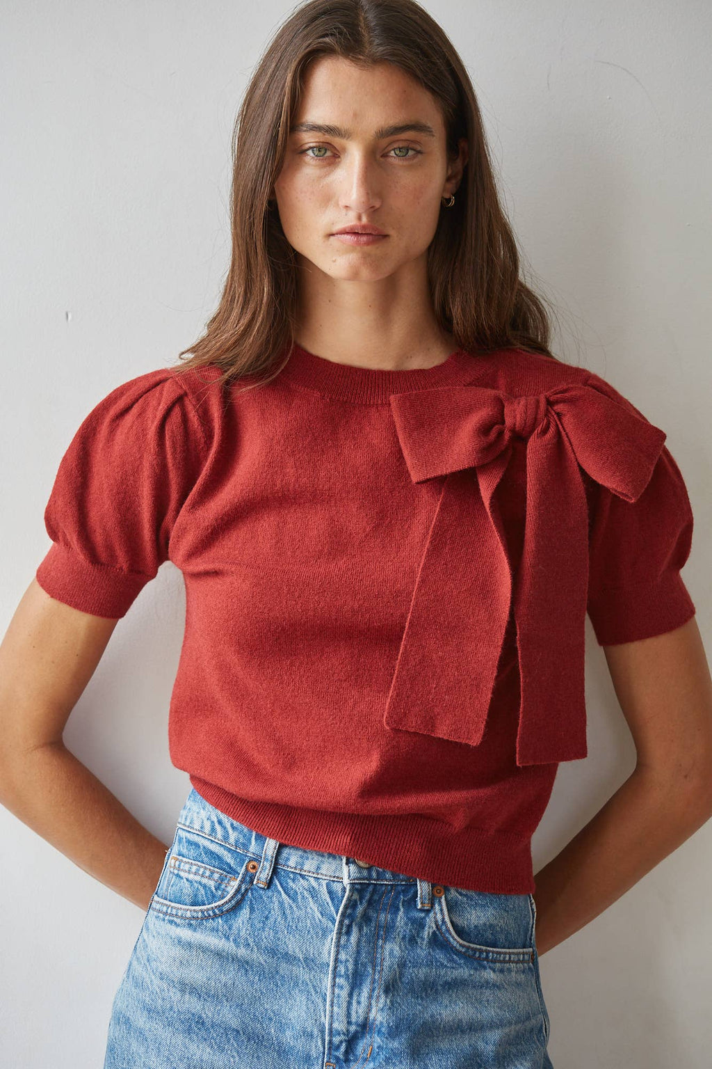 Bow Pull Over Knit Sweater