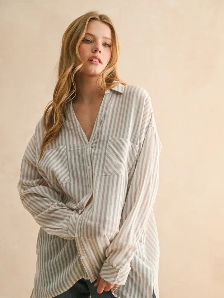 Striped Button Down Shirt