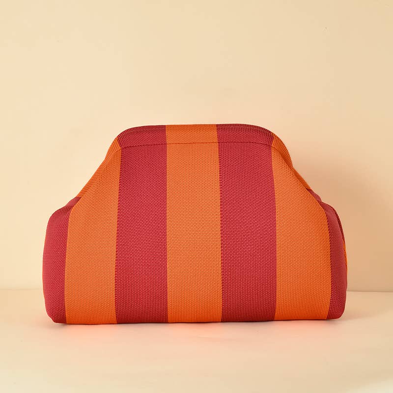 Compact Urban Chic Stripe Clutch Pouch