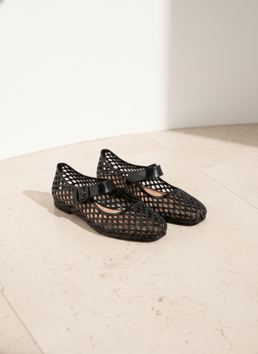 Woven Jelly Mary Jane Flats