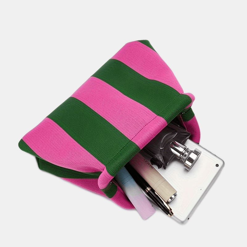 Compact Urban Chic Stripe Clutch Pouch
