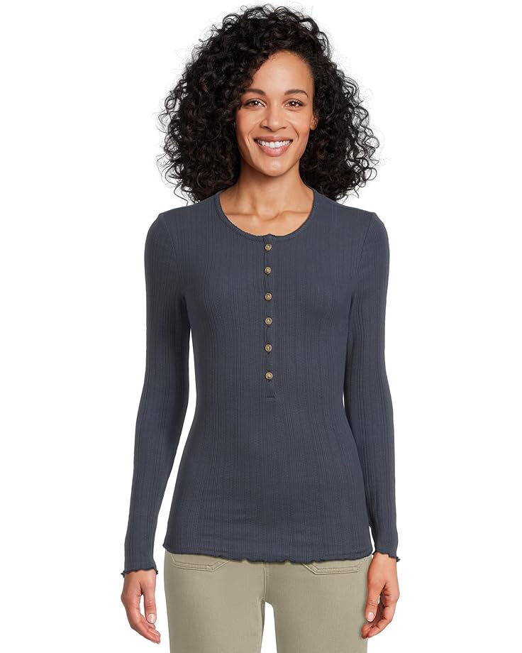 Paradise Pointelle Henley- Blue Nights