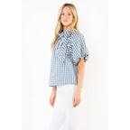 Gingham Puff Sleeve Top