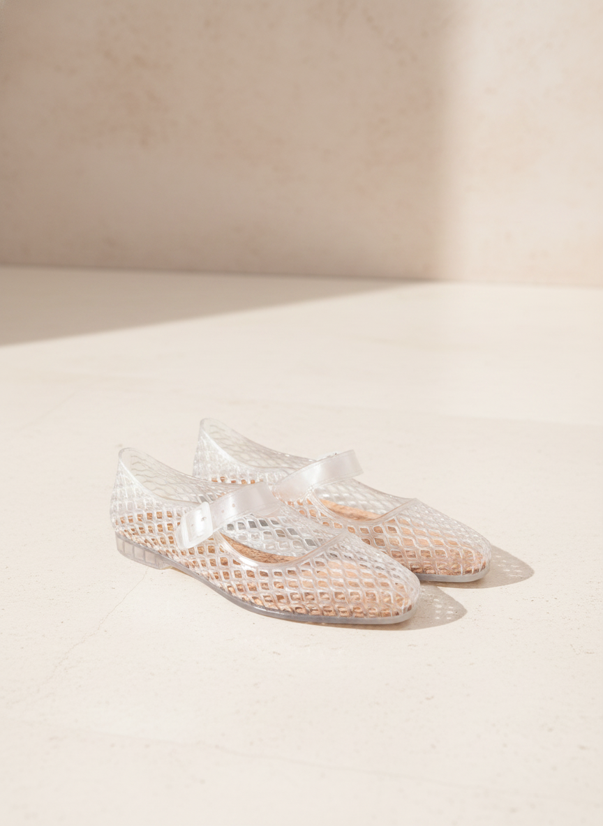 Woven Jelly Mary Jane Flats