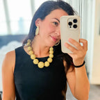 Genevieve Raffia Necklace in Linen